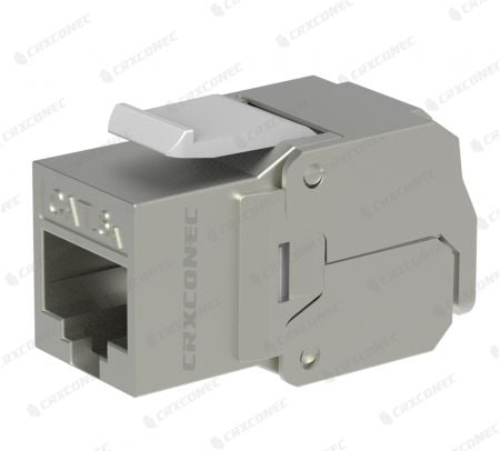 Cat.6A 10G Shielded Tool-free Etherent Wall Outlet - Cat.6A Tool-free cable keystone